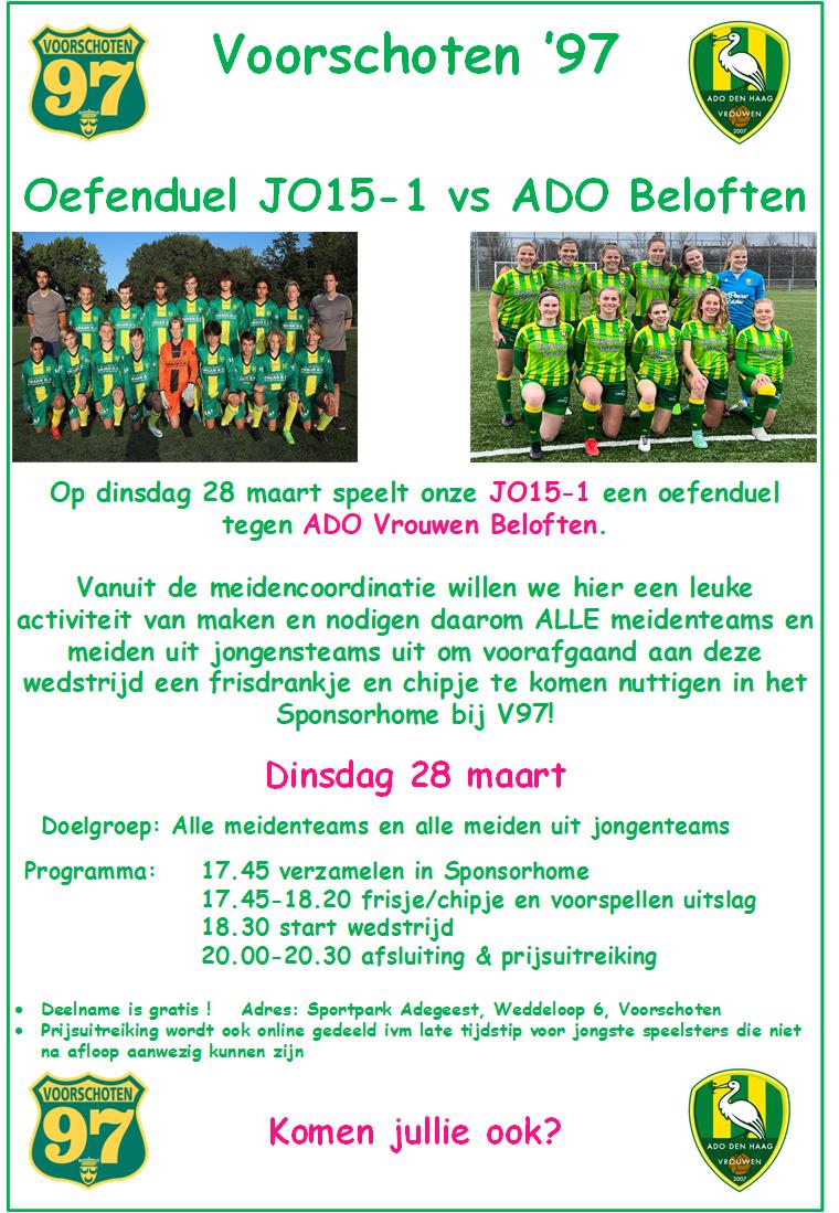 Flyer_Oefenduel JO15-1 vs ADO Beloften