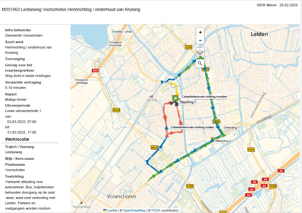 Werkzaamheden Leidseweg